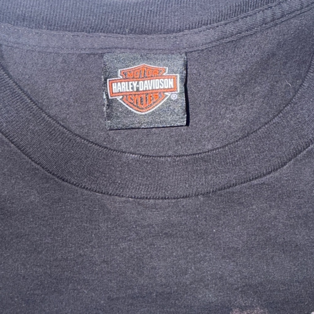Harley-Davidson Black Tee with Eagle and American Flag - Picture 4 of 5